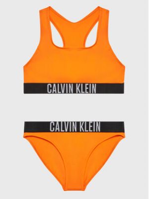 Kétrészes fürdőruha Calvin Klein Swimwear - narancsszínű