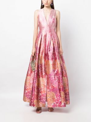 Sukienka koktajlowa z nadrukiem w abstrakcyjne wzory Sachin & Babi różowa