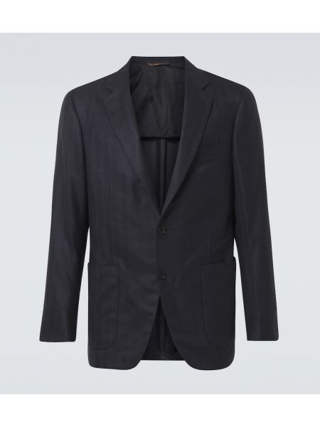 Kaşmir ipek blazer Canali mavi