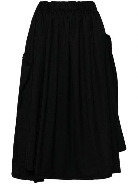 Asymetrická vlnená sukňa Comme Des Garçons čierna