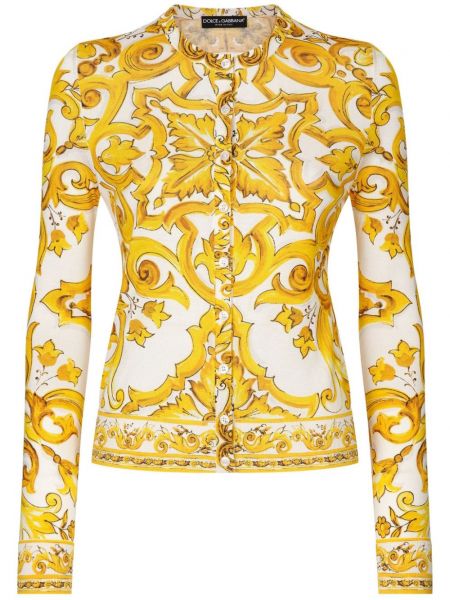 Lange strickjacke mit print Dolce & Gabbana