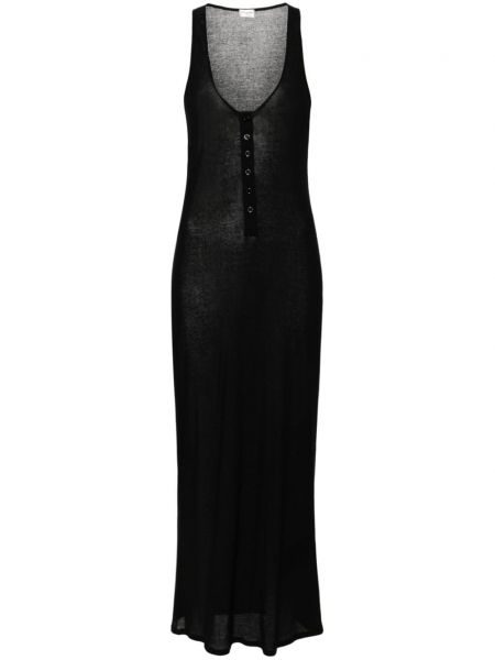 Sukienka długa z dżerseju Saint Laurent czarna