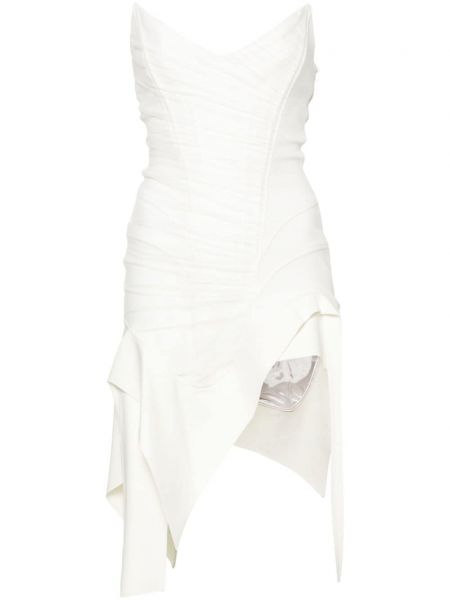 Asimetrična mini haljina Mugler bijela