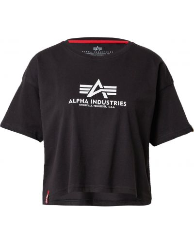 Marškinėliai oversize Alpha Industries juoda