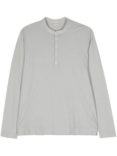 T-shirt manches longues en coton avec manches longues Massimo Alba gris