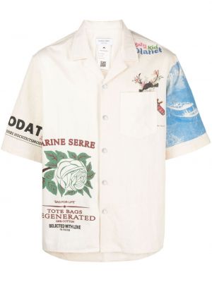 Памучна риза Marine Serre бежово