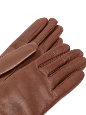 Rękawiczki skórzane Agnelle brązowe