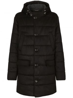 Prešívaný kašmírový kabát Dolce & Gabbana čierna
