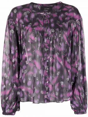 Blusa con estampado con estampado abstracto Isabel Marant violeta
