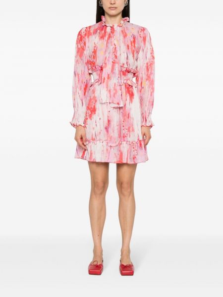 Sukienka z nadrukiem w abstrakcyjne wzory Msgm różowa