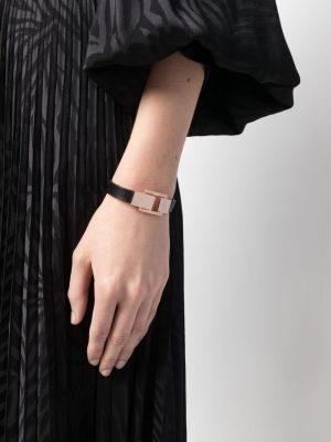 Bracelet en cuir Saint Laurent noir