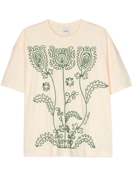 Haftowana koszulka w kwiatki Nanushka