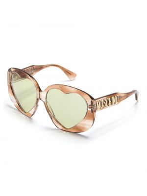 Oversized sluneční brýle se srdcovým vzorem Moschino Eyewear