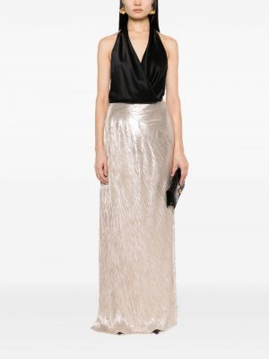 Plisované dlouhá sukně Ralph Lauren Collection zlaté