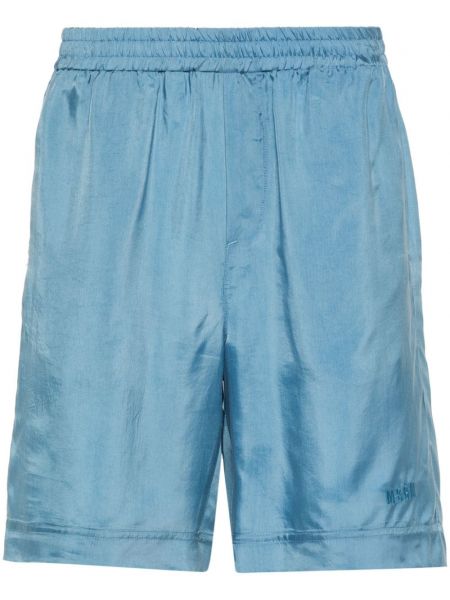 Satenske bermuda kratke hlače s vezom Msgm plava