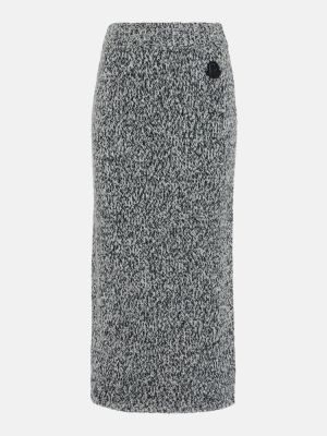 Vlněné dlouhá sukně Moncler šedé