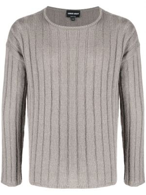 Вълнен пуловер от мохер Giorgio Armani сиво