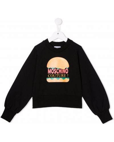 Trykt lang genser for jenter Moschino Kids svart