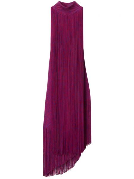 Asimetrična midi haljina Burberry ružičasta