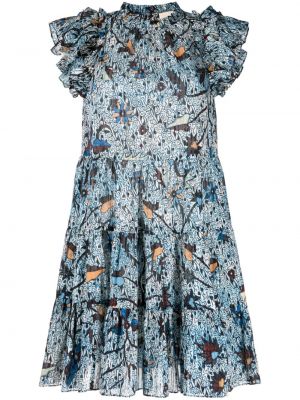 Květinové mini šaty s potiskem Ulla Johnson modré