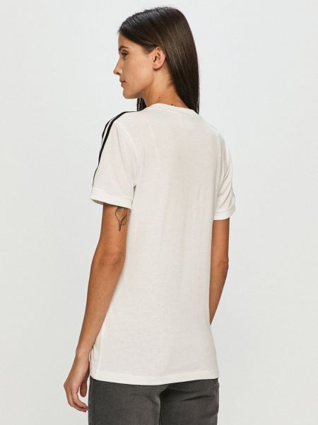 Koszulka w paski z krótkim rękawem Adidas biała