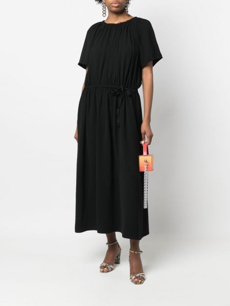 Abendkleid mit plisseefalten Yves Salomon schwarz