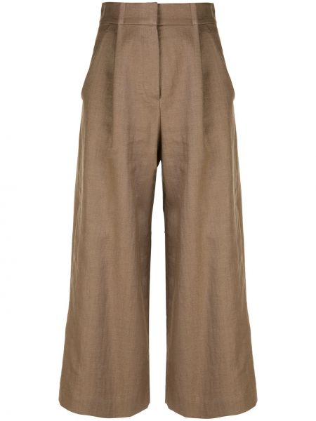 Pantalones de cintura alta Brunello Cucinelli marrón