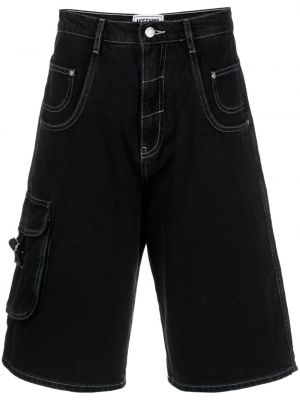 Pantaloni scurți din denim Moschino Jeans negru