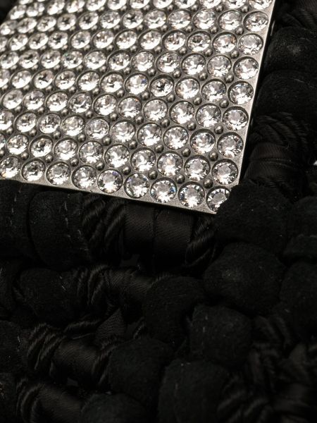 Pasek z kryształkami Saint Laurent czarny
