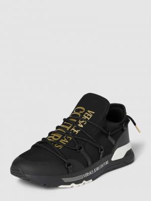 Sneakersy z nadrukiem Versace Jeans Couture czarne