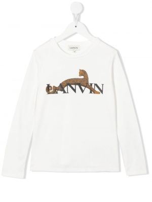 T-shirt con stampa a maniche lunghe Lanvin Enfant