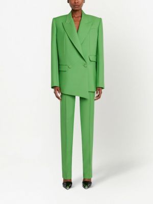 Vlněné kalhoty Alexander Mcqueen zelené