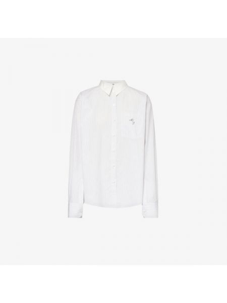 Рубашка из хлопкового поплина с вышитым логотипом saffron Acne Studios белый