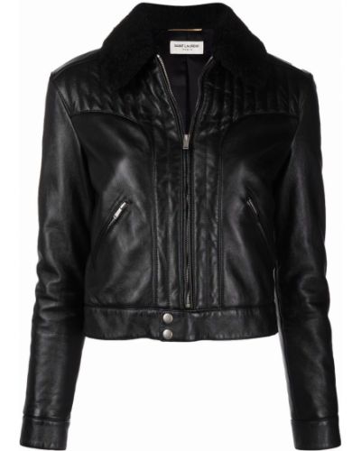 Kožna jakna Saint Laurent crna
