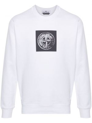 Puuvilla collegepaita Stone Island valkoinen