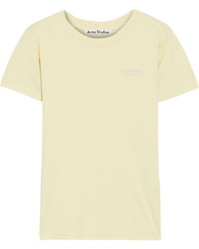 Бавовняна футболка з вишивкою Acne Studios, жовта