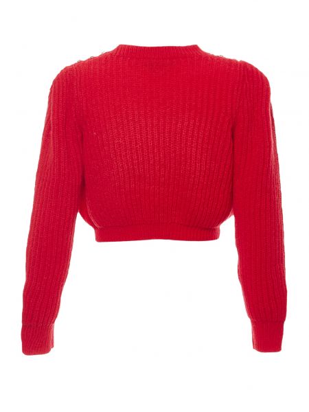 Прозрачен пуловер Faina червено