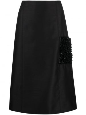 Vlnená sukňa Lanvin čierna