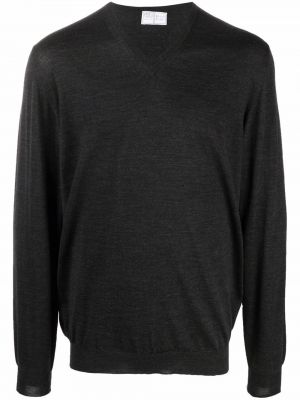 Jersey con escote v de tela jersey Fedeli negro