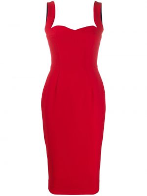 Vestido midi con corazón Victoria Beckham rojo