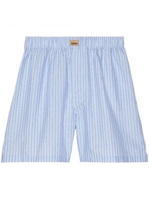 Shorts en coton à rayures Gucci bleu