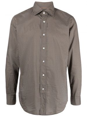 Bavlnená košeľa s potlačou s abstraktným vzorom Boss