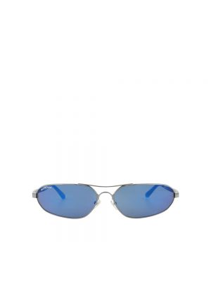 Okulary przeciwsłoneczne w geometryczne wzory Balenciaga niebieskie