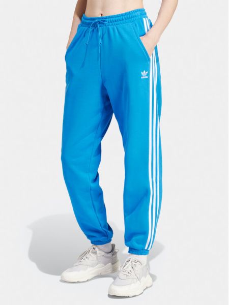 Dryžuotos sportinės kelnes Adidas mėlyna