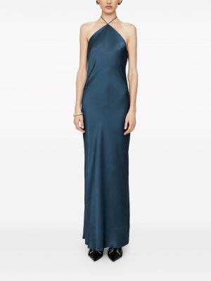 Hedvábné saténové šaty Anine Bing modré