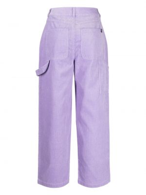 Manšestrové rovné kalhoty :chocoolate fialové