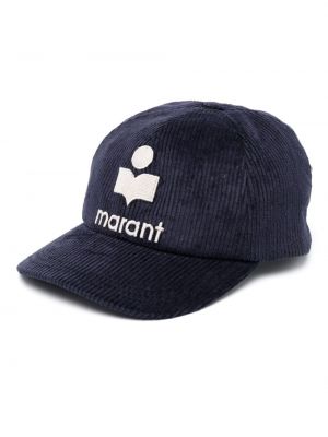 Velvetist tikitud nokamüts Isabel Marant sinine