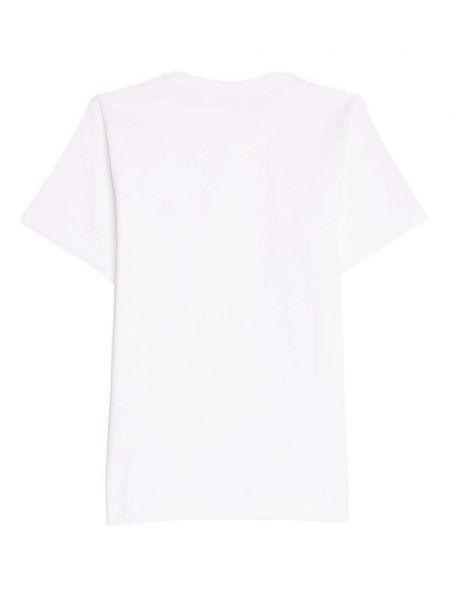 T-shirt brodé en coton de motif coeur Comme Des Garçons Play blanc