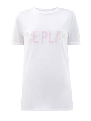 Хлопковая футболка голографическая Ice Play, белая