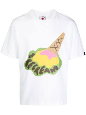 Trykt t-skjorte Icecream hvit